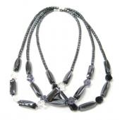 Clear Crystal Hematite Beads Stone Necklace